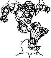 coloriage iron man atterrit